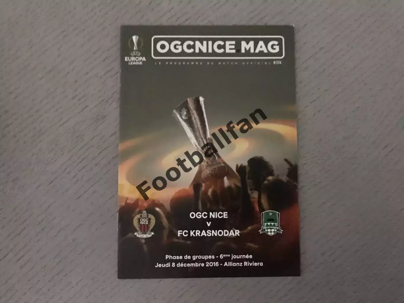 Ницца Франция - Краснодар Россия 06.12.2016 ОРИГИНАЛ