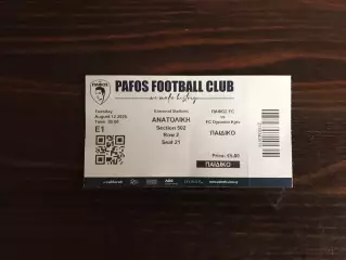 Пафос Кипр - Динамо Киев , Украина 12.08.2025