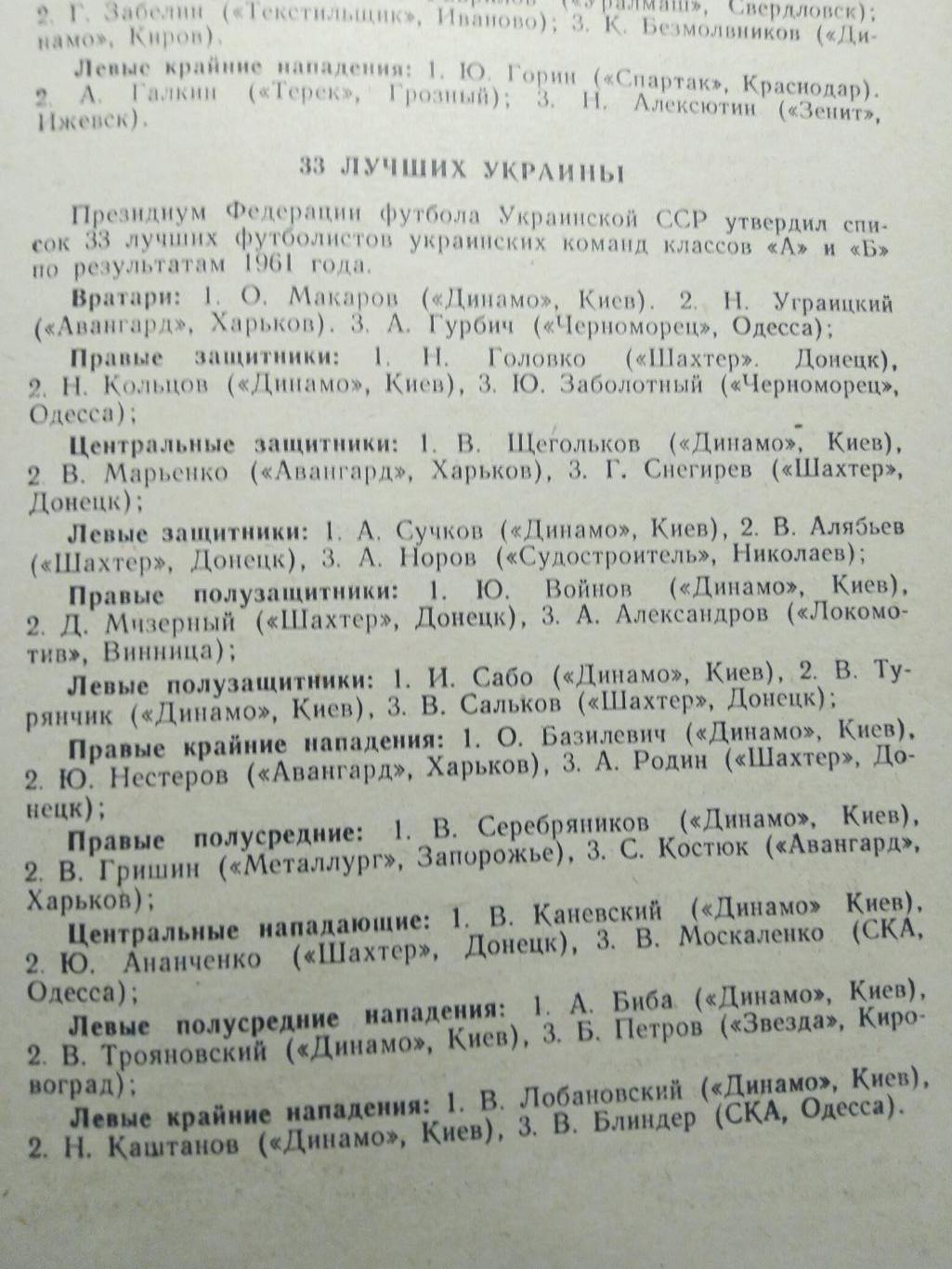 Справочник-календарь Футбол 1962 Москва 4