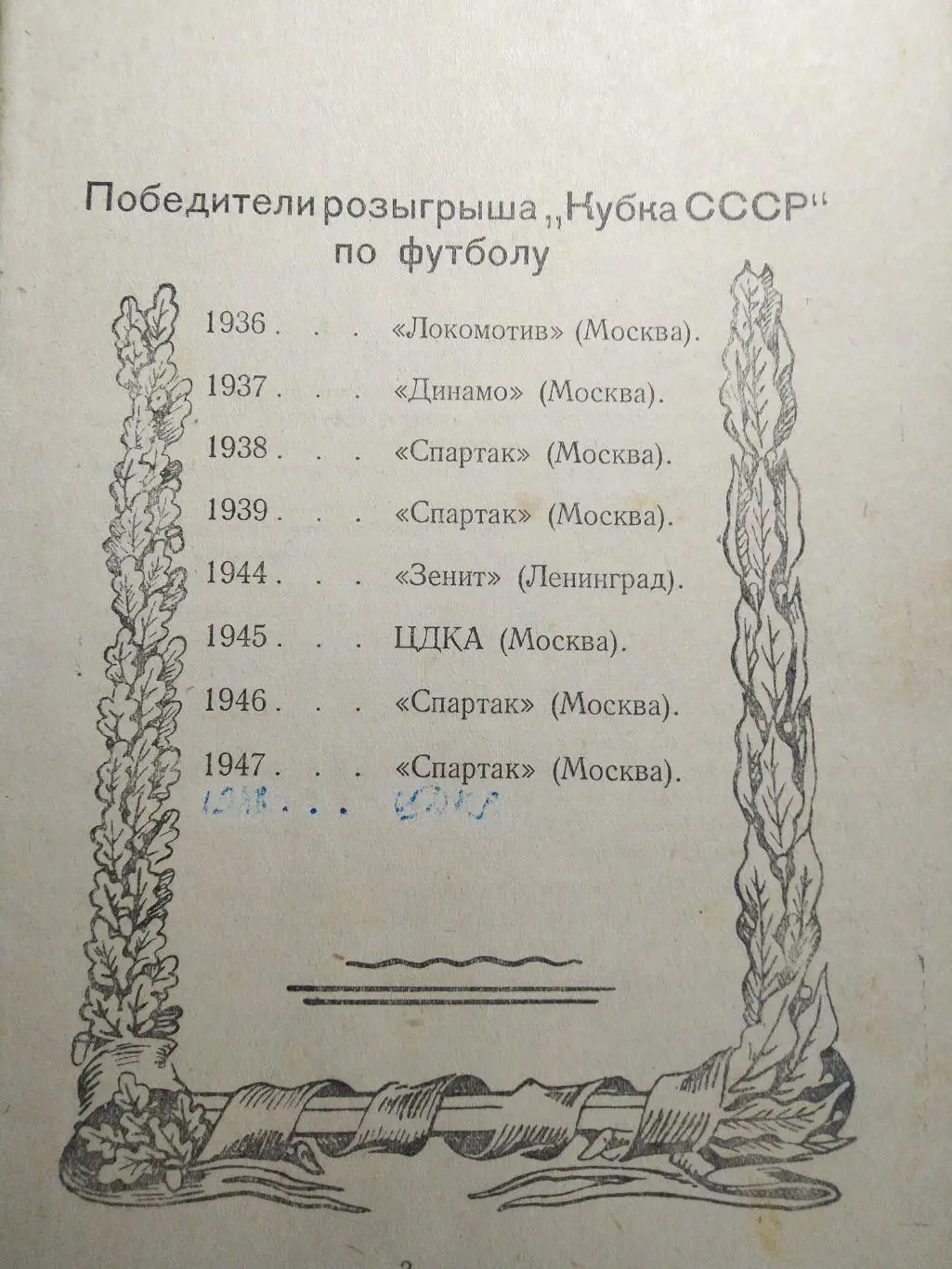 Календарь-справочник футбольный кубок страны Москва 1948 2