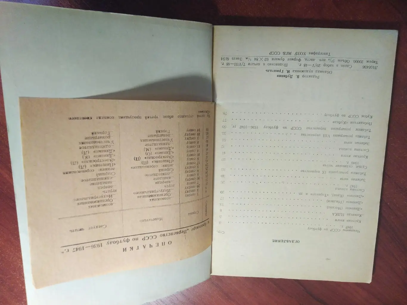Справочник Перель Первенство СССР по футболу 1936-1947 Москва 1948 Тираж 20000 3