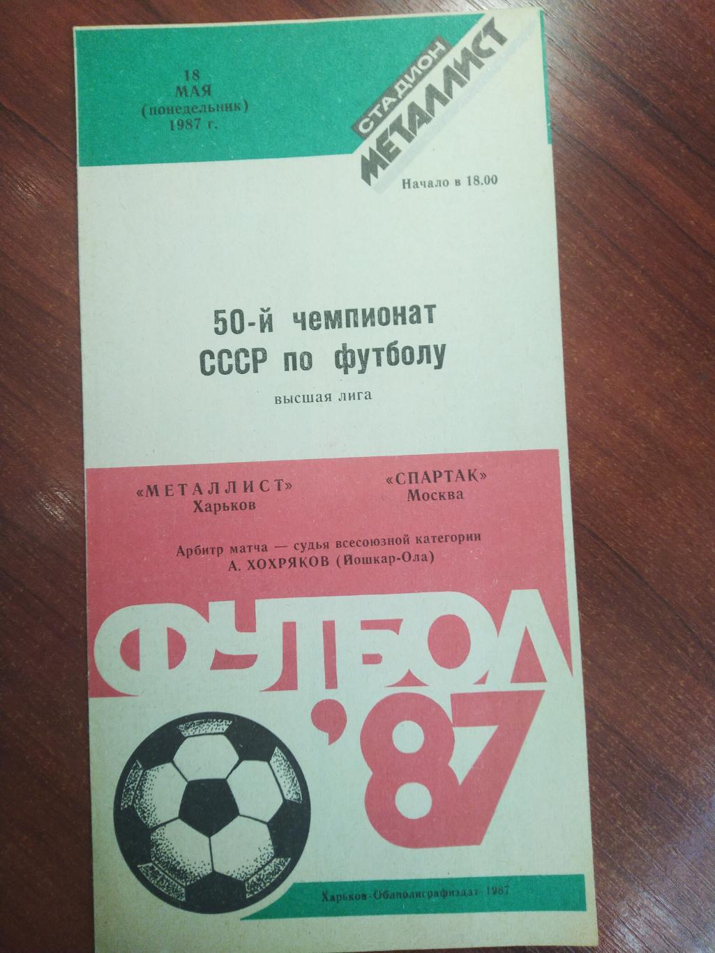 Металлист Харьков-Спартак Москва 1987