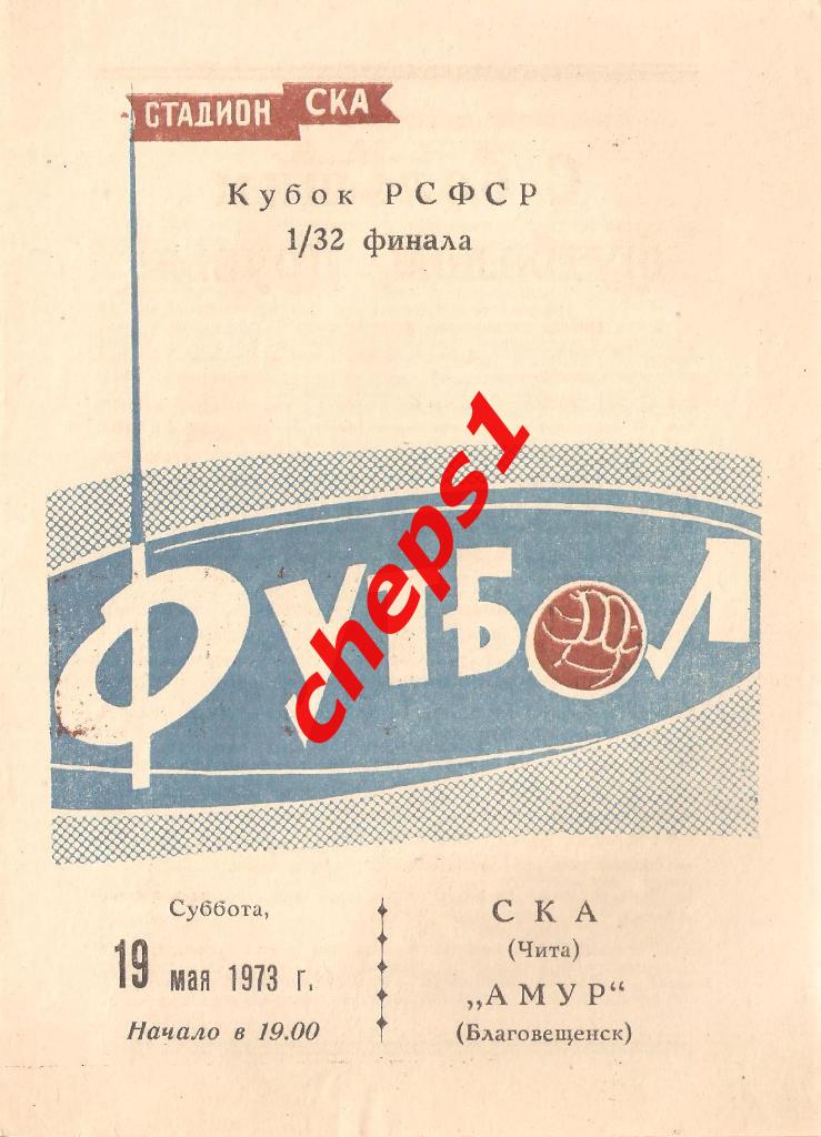 СКА (Чита) - Амур (Благовещенск) 1973, кубок РСФСР