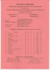 Шахтёр 3 (Донецк) - Торпедо (Запорожье) 28.10.2001 К