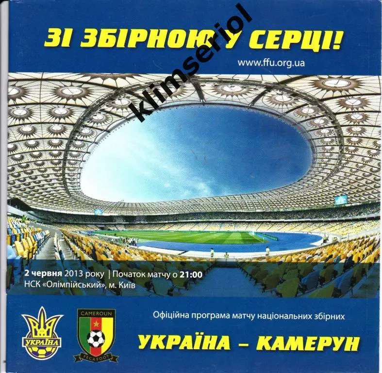 Украина - Камерун 02.06.2013 ТМ