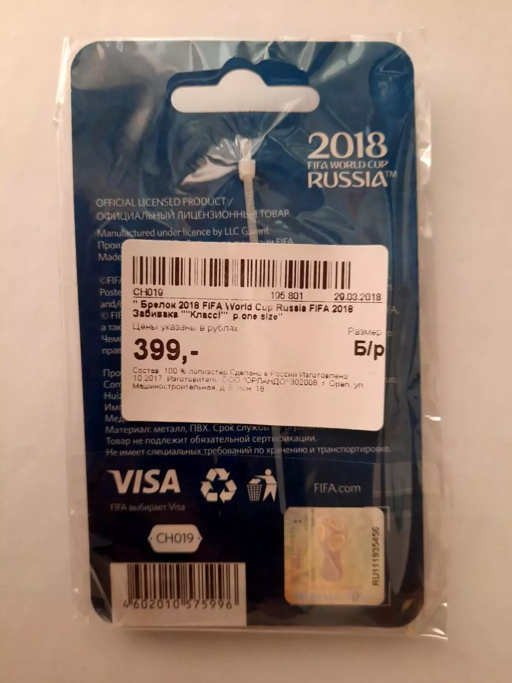 Брелок для ключей. Брелок. Футбол Чемпионат Мира 2018 1