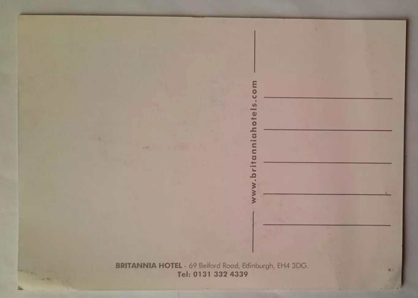 Открытка. Отель Британия. Эдинбург. 1