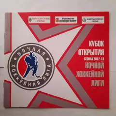 Программка хоккейная. Кубок Открытия. Ночная хоккейная лига. 20012 - 2013г.г.