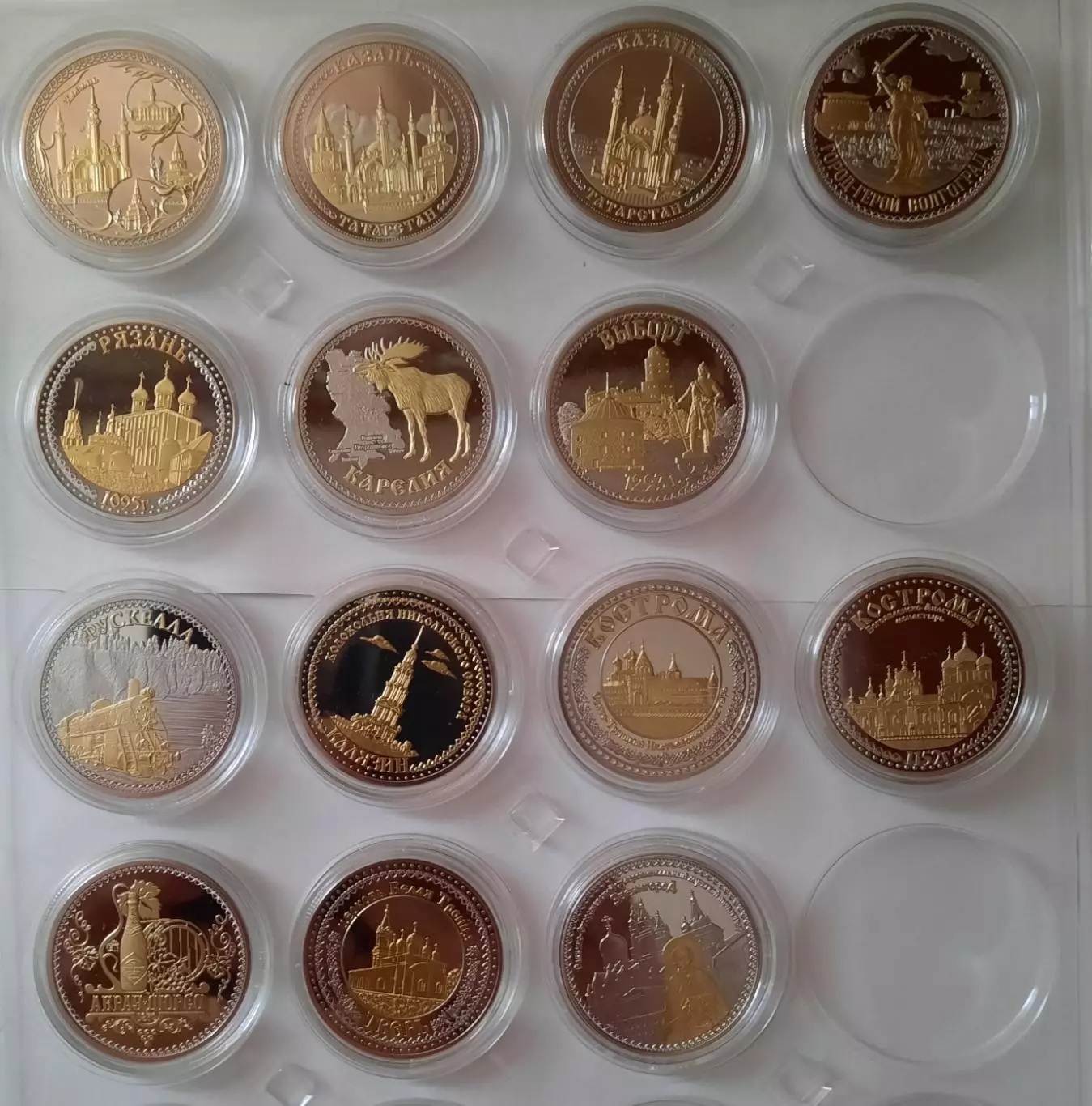 78 сувенирных монет (жетонов) города России. Биметалл. 4