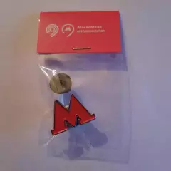 Значок. Логотип метрополитен. Москва. М