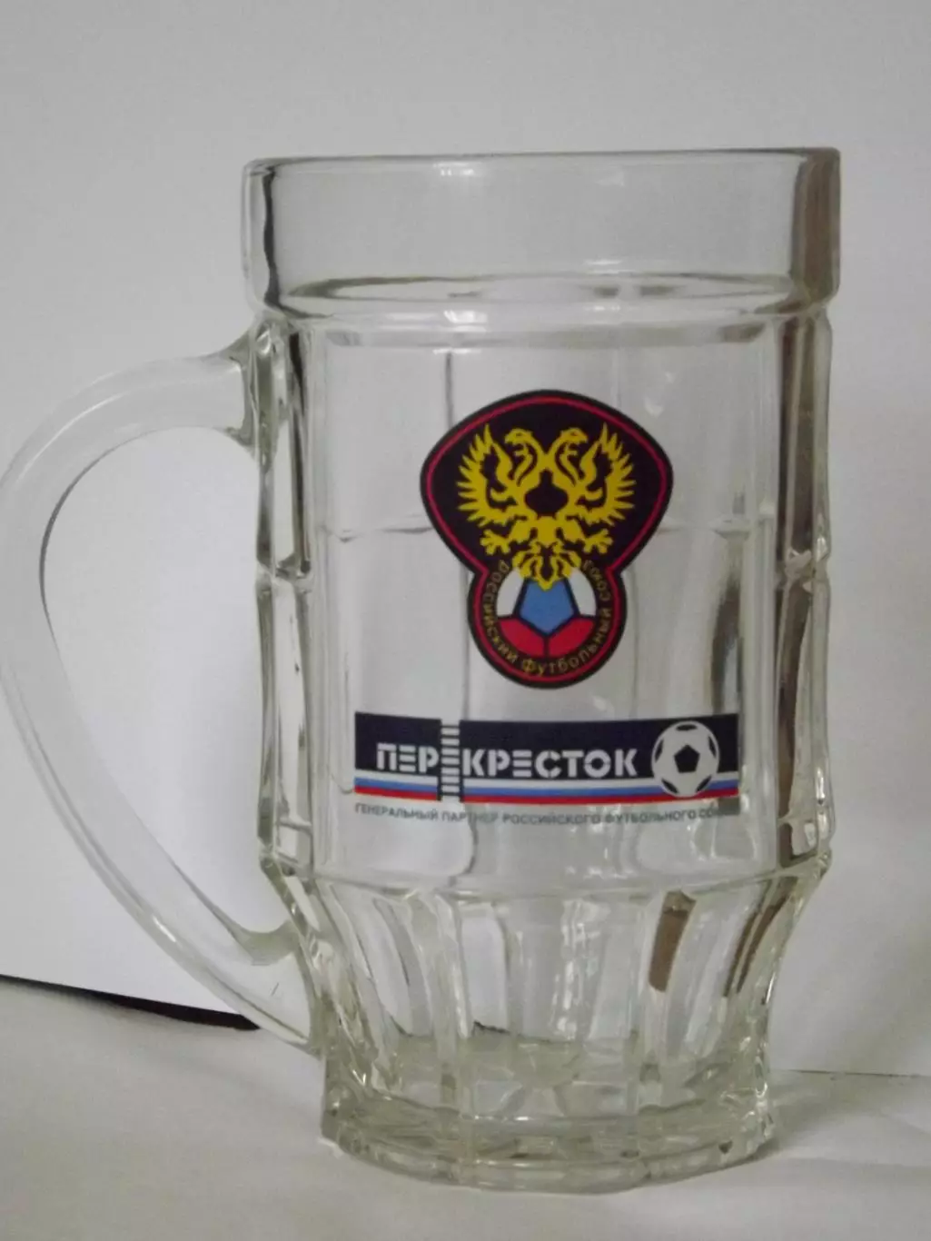 Пивная кружка. РФС Российский футбольный союз. Перекрёсток (стекло) 0,5 л