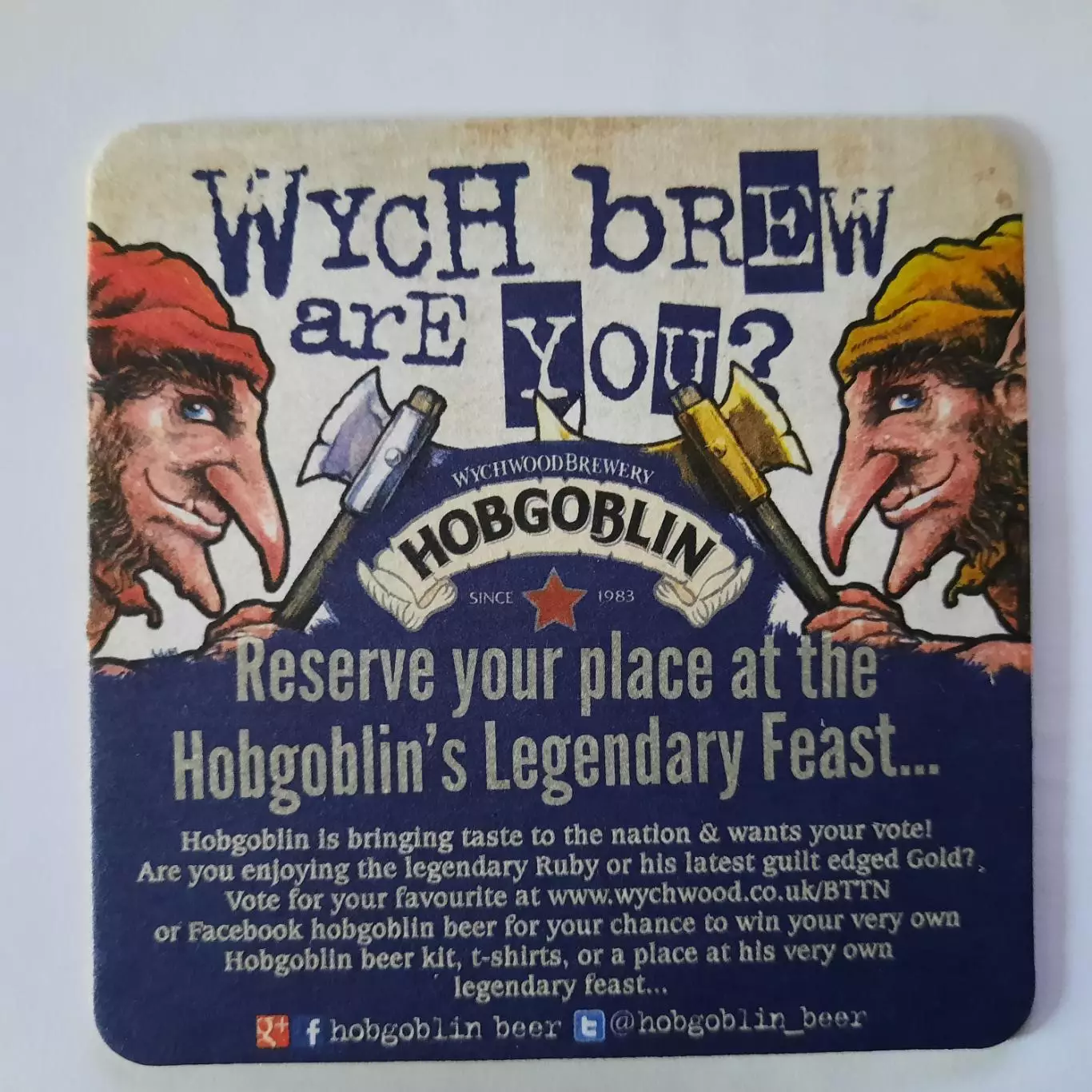 Бирдекель (подставка под пивной стакан / бокал) Hobgoblin (Хобгоблин) (вид 4). 1
