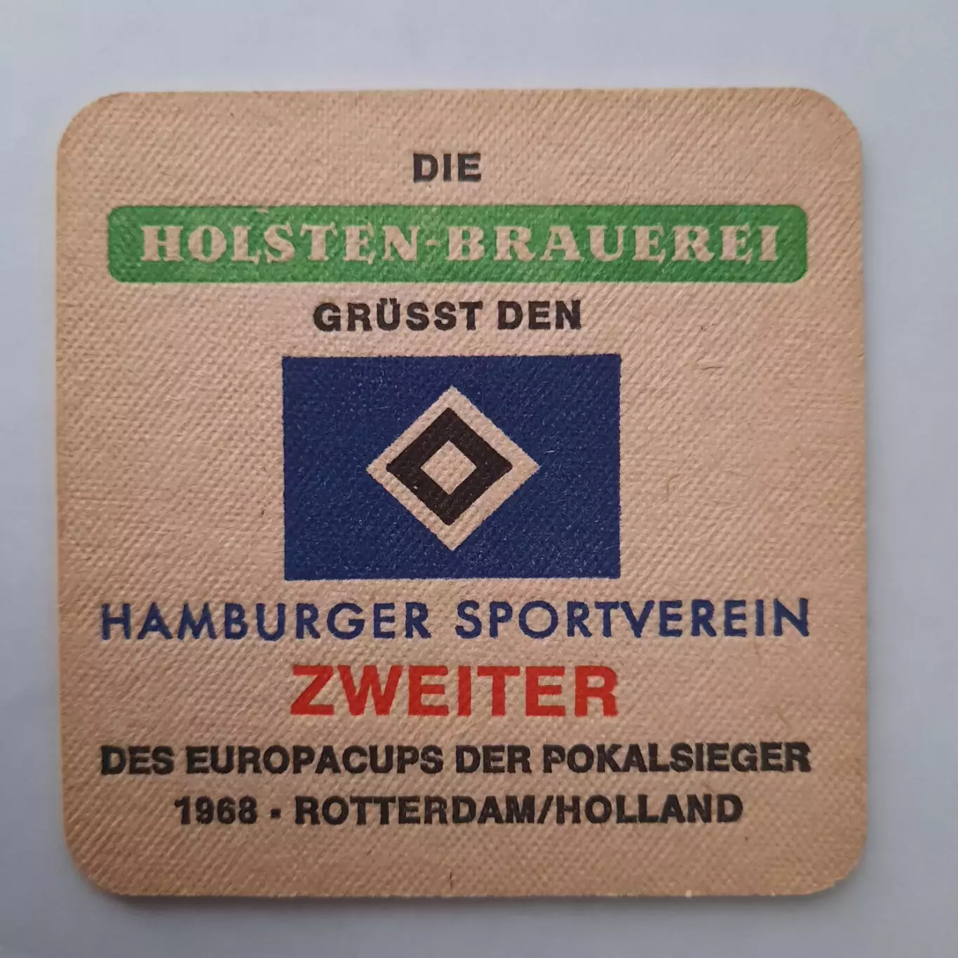 Бирдекель (подставка под пивной стакан) Футбол. Гамбург пиво Хольстен(вид 2)