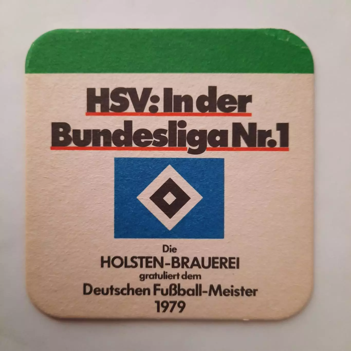 Бирдекель (подставка под пивной стакан) Футбол. Гамбург пиво Хольстен(вид 3)
