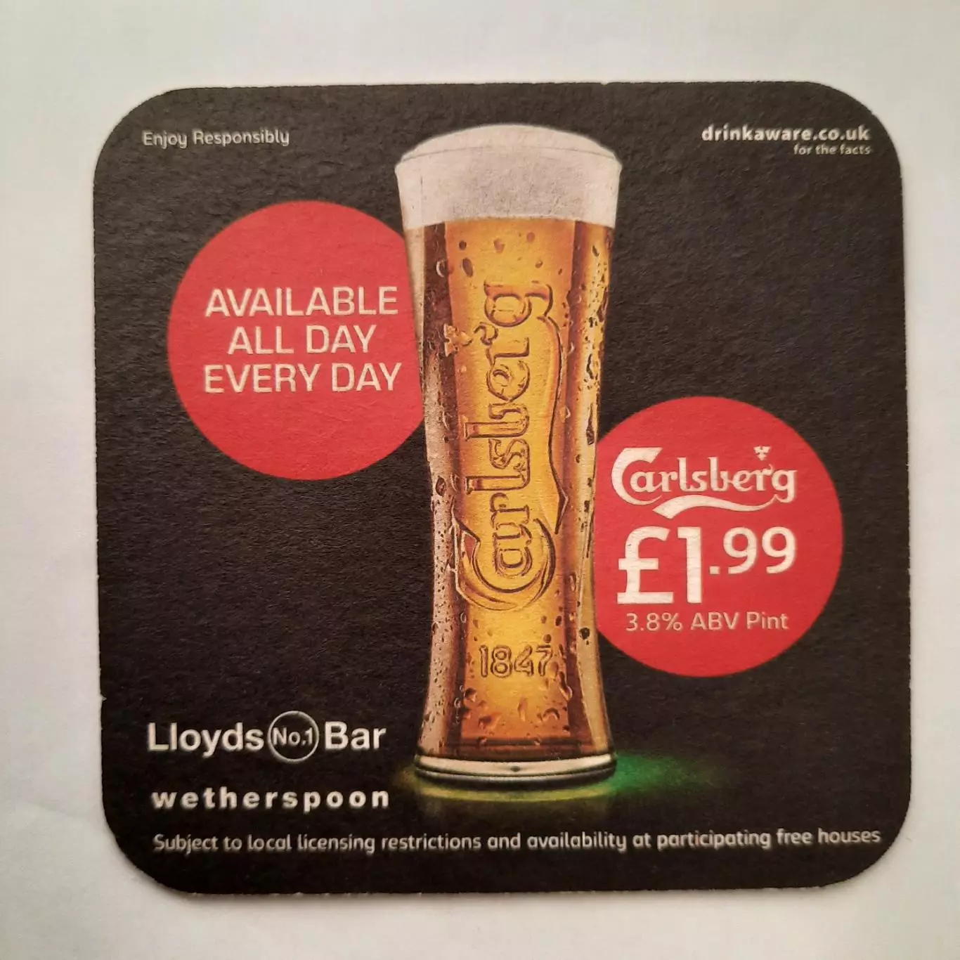 Бирдекель(подставка под пивной стакан.) Футбол. Ч.Е. 2012г. Пиво Карлсберг. 1