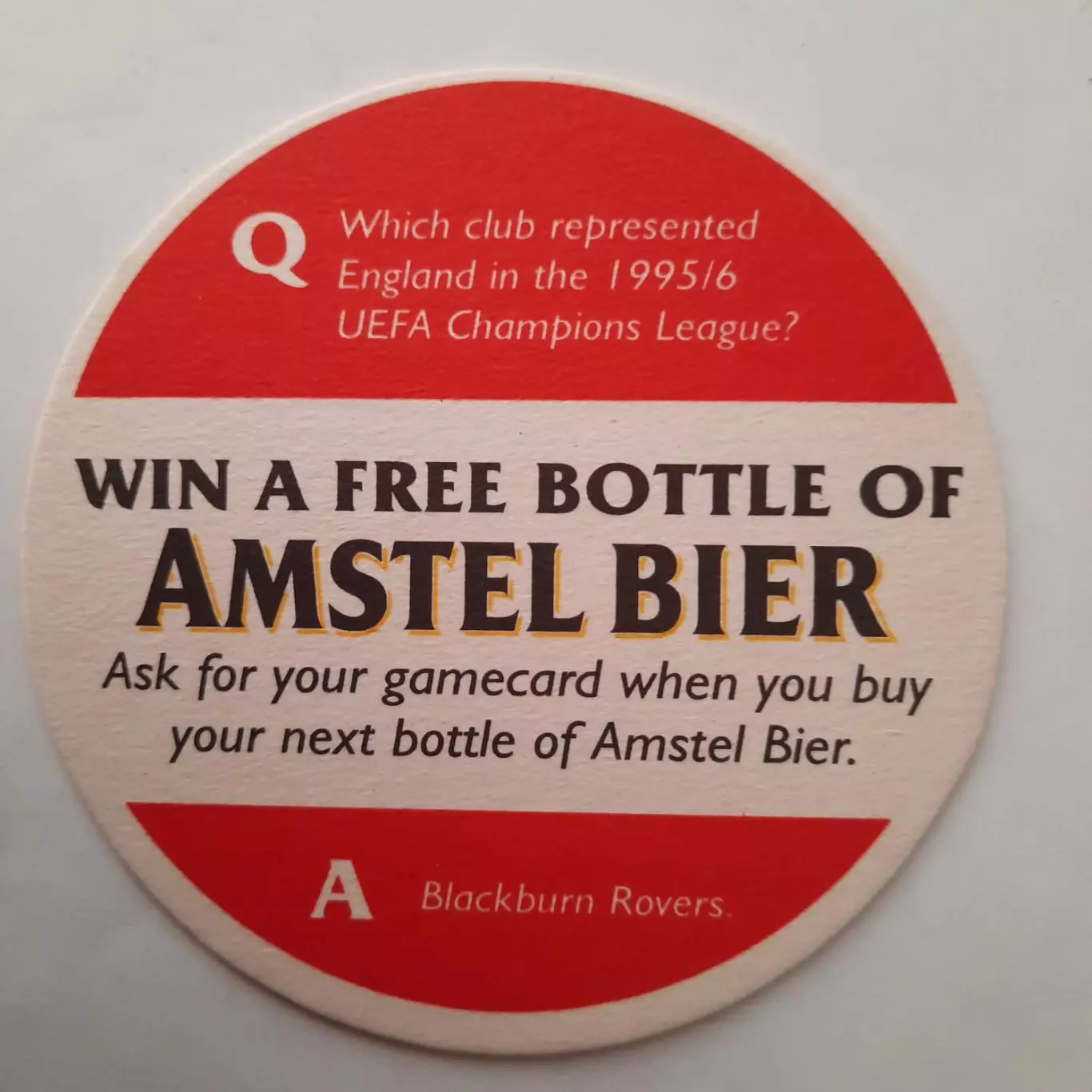 Бирдекель(подставка под пивной стакан.) Футбол. Лига Чемпионов. Пиво Амстел. 1