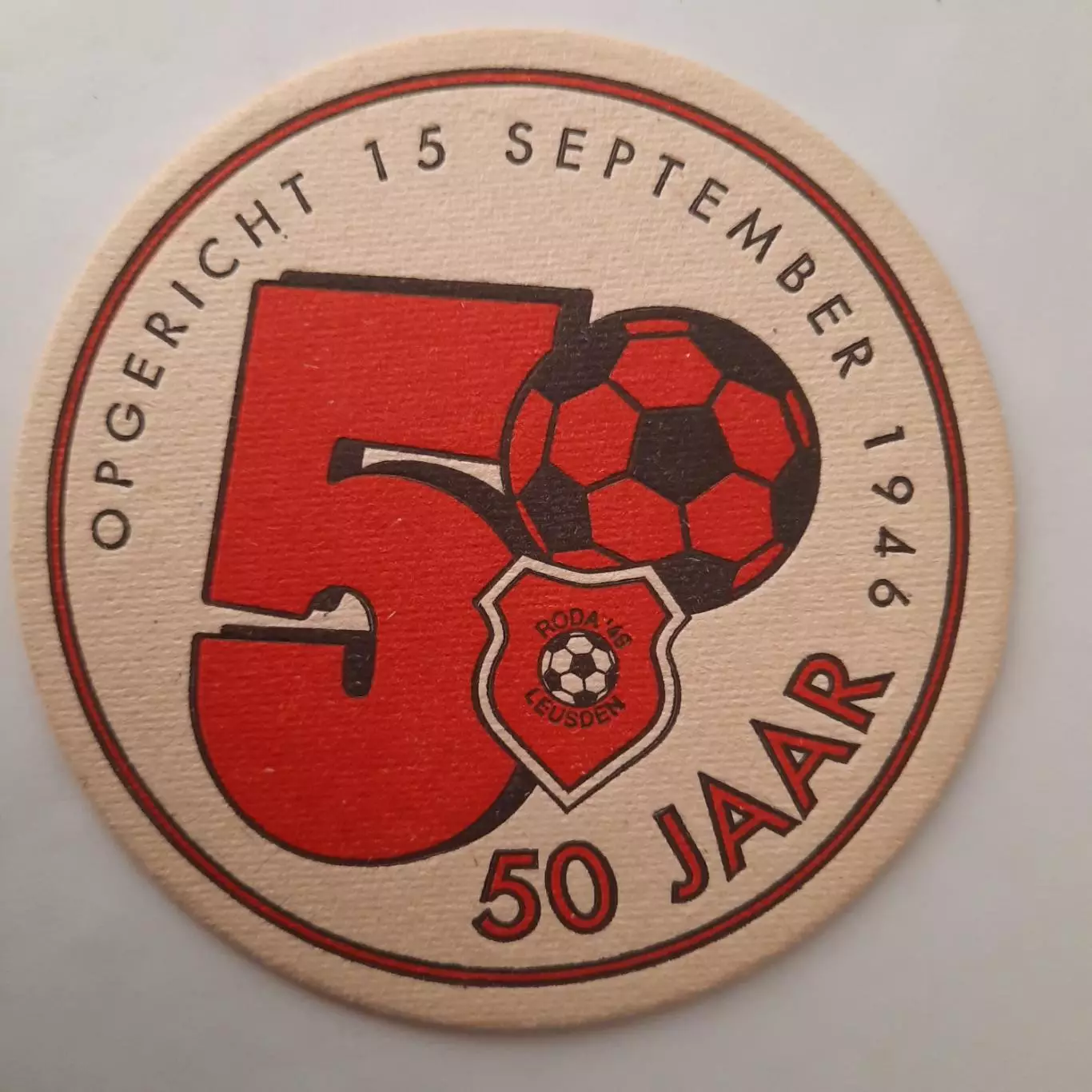 Бирдекель(подставка под пивной стакан.) Футбол. 50 лет Ф.К. Рода. Пиво Хайнекен.