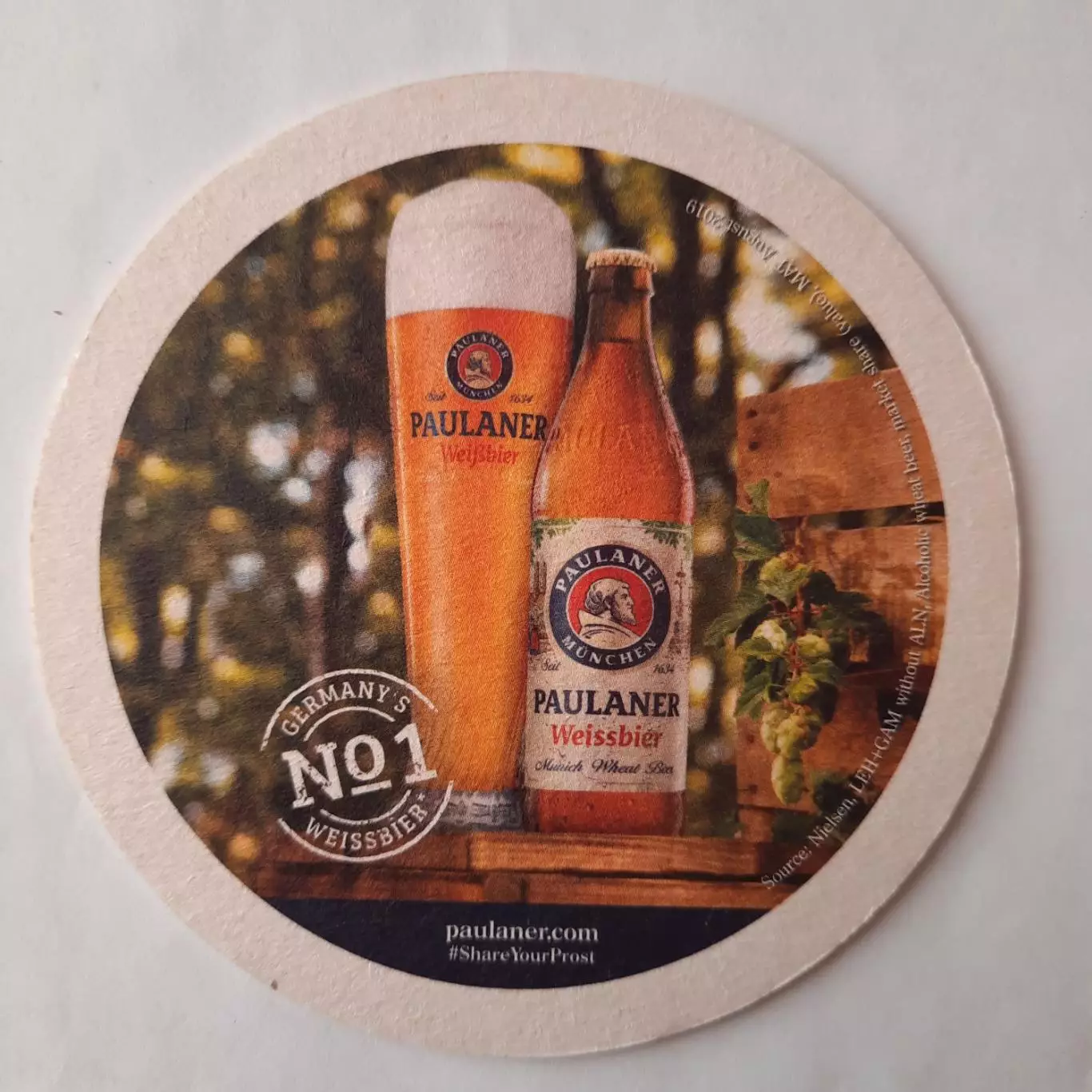 Бирдекель (подставка под пивной стакан/бокал). Пиво Пауланер Вид 3