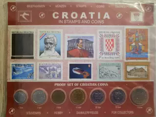 Сувенирный набор монет + марки. Хорватия.