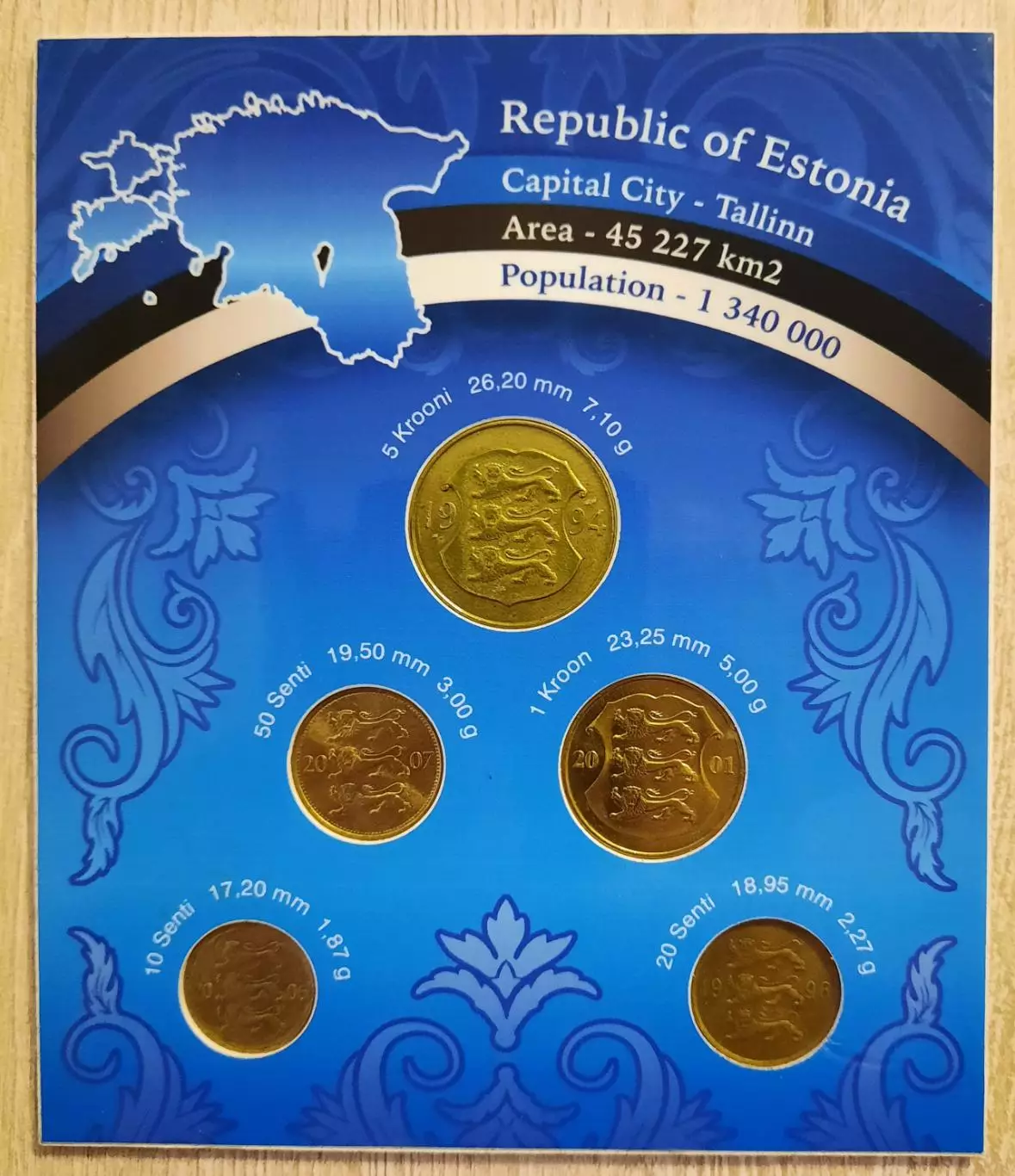 Сувенирный набор монет в блистере. Эстония. 1