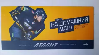 Билет на хоккей. Чемпионат КХЛ. Сезон 2011 - 2012 Атлант - Динамо Мн
