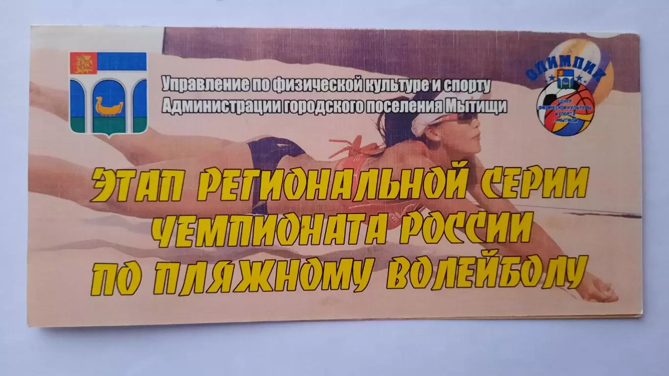 Билет на пляжный волейбол.