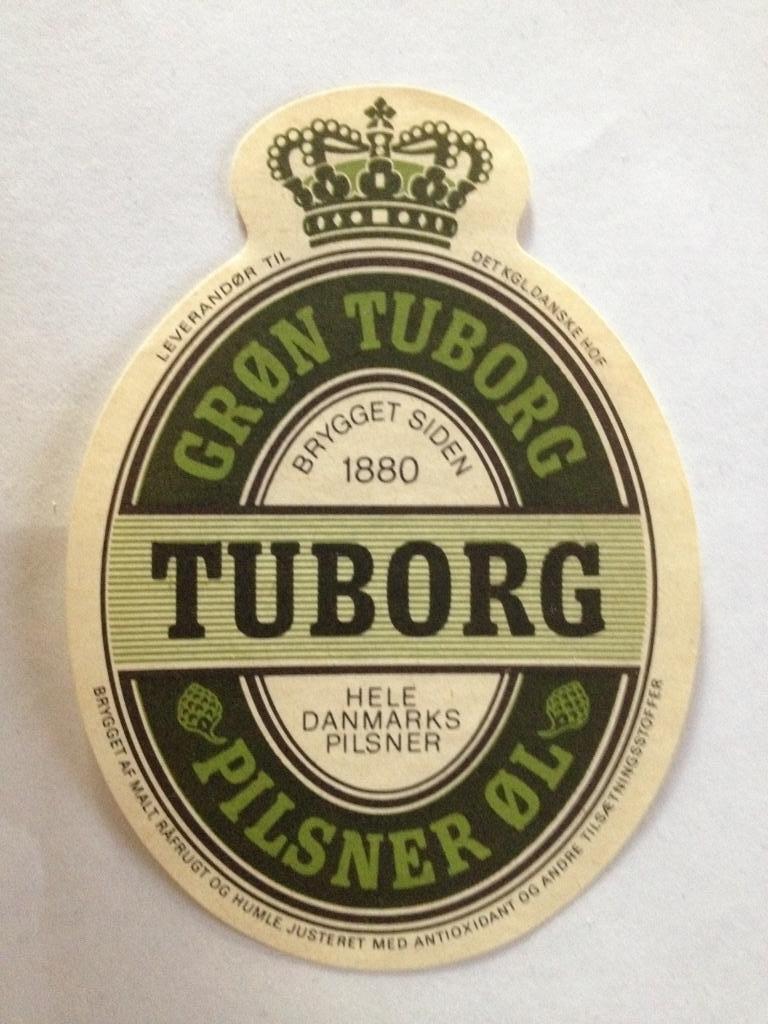 Пивная этикетка Tuborg (не клеилась)