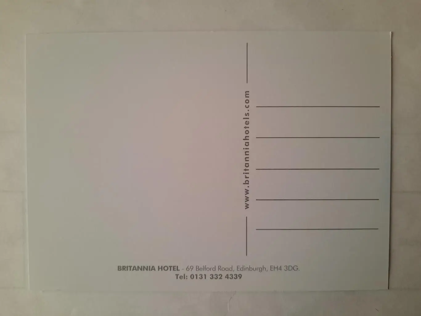 Фирменная открытка отеля Эдинбург (Шотландия) 1