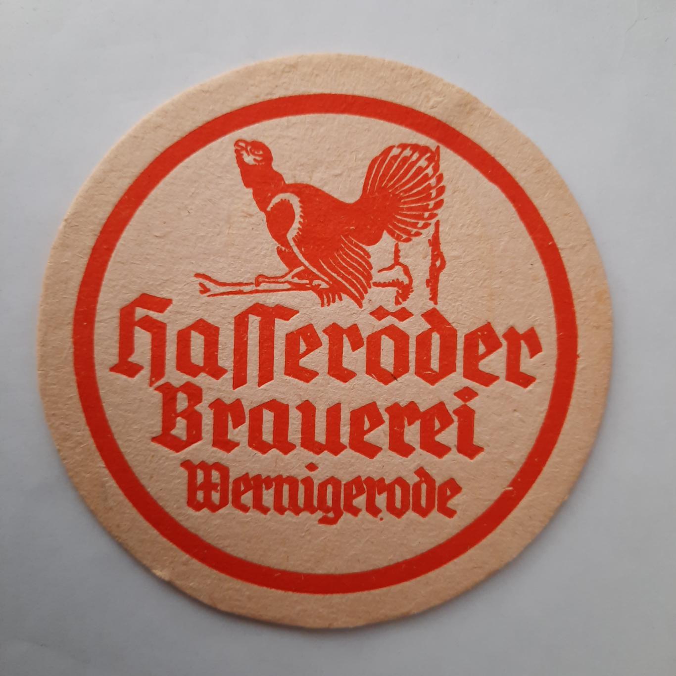 Бирдекель Hasseroder Brauerei(подставка под пивной стакан/бокал)ГДР 60-70е г.