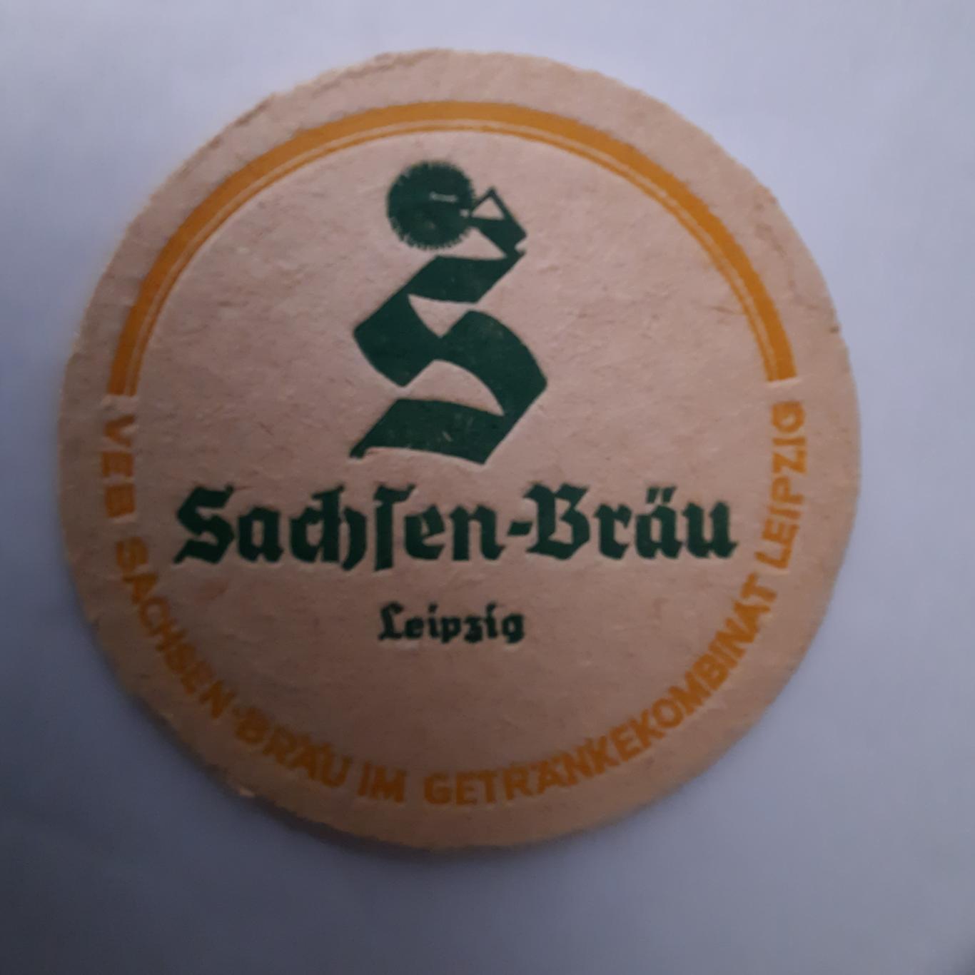 Бирдекель Sachren Brau (подставка под пивной стакан/бокал)ГДР 60-70е г.