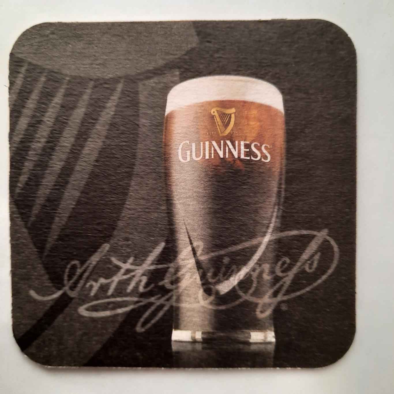 Бирдекель Guinness (подставка под пивной стакан / бокал) вид 1