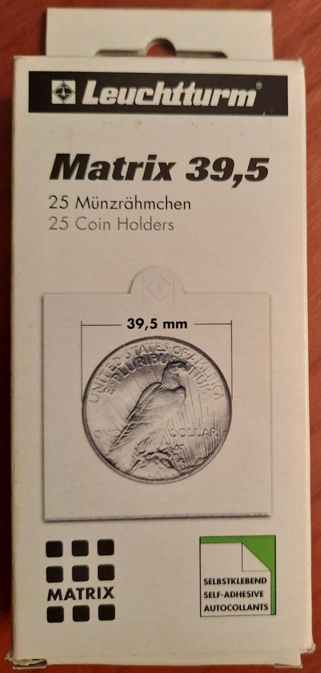 Холдеры для монет LEUCHTTURM (MATRIX) 39,5 ММ (в коробке 15 шт.)