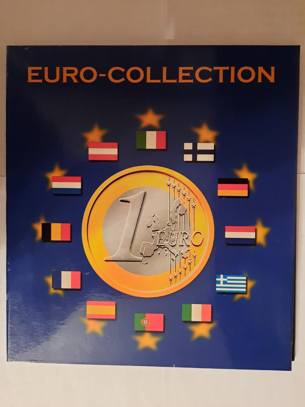 Лот по монетам евро. 2 частично заполненных альбома (114 монет)
