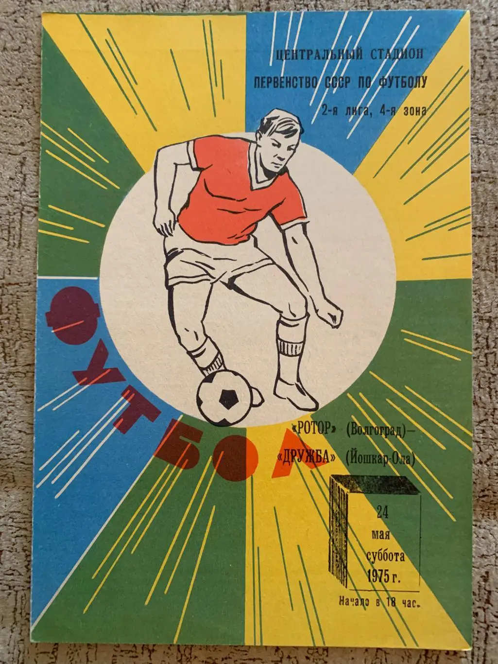 Ротор Волгоград – Дружба Йошкар-Ола 24.05.1975