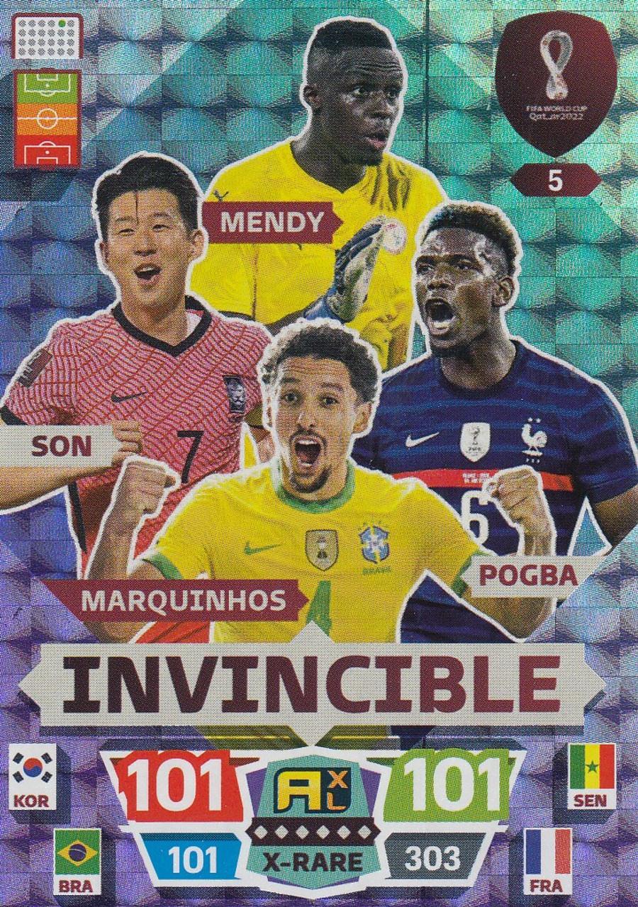 FIFA World Cup Qatar 2022 # 5 Invincible Mendy,Marquinhos,Pogba,Son Adrenalyn XL