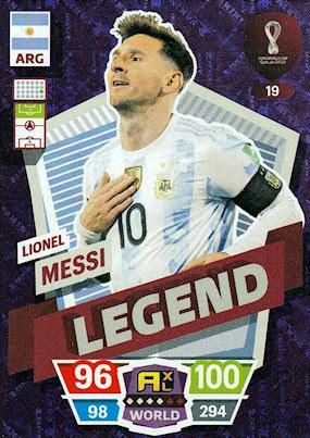 FIFA World Cup Qatar 2022 #19 Lionel Messi (Argentina) Legend Adrenalyn XL