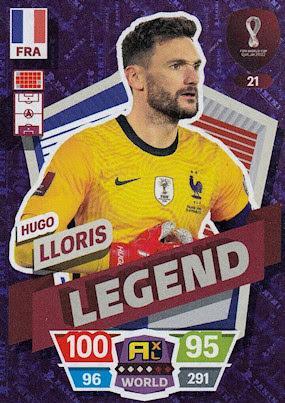 FIFA World Cup Qatar 2022 #21 Hugo Lloris (France) Legend Adrenalyn XL