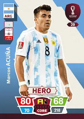 FIFA World Cup Qatar 2022 #29 Marcos Acuna (Argentina) Hero Adrenalyn XL