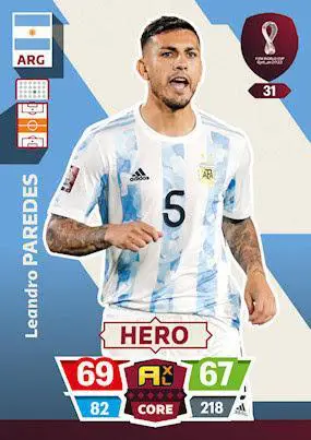 FIFA World Cup Qatar 2022 #31 Leandro Paredes (Argentina) Hero Adrenalyn XL