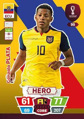 FIFA World Cup Qatar 2022 #99 Gonzalo Plata (Ecuador) Hero Adrenalyn XL