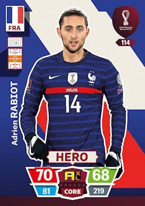 FIFA World Cup Qatar 2022#114 Adrien Rabiot (France) Hero Adrenalyn XL