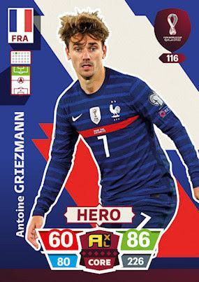 FIFA World Cup Qatar 2022#116 Antoine Griezmann (France) Hero Adrenalyn XL