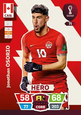 FIFA World Cup Qatar 2022 #71 Jonathan Osorio (Canada) Hero Adrenalyn XL