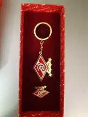 Набор Официальный значок + брелок ФК Спартак Москва