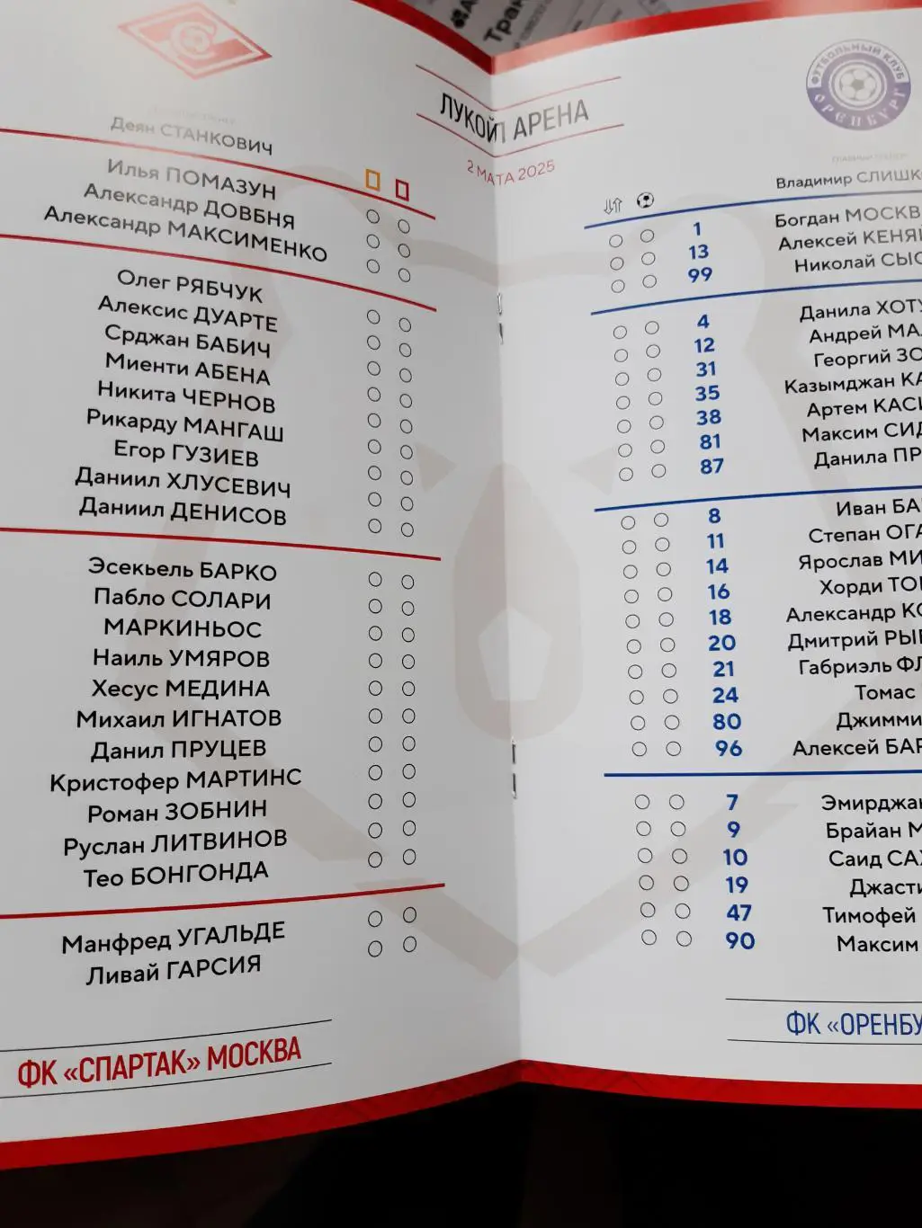 Спартак- Оренбург 02.03.25 1