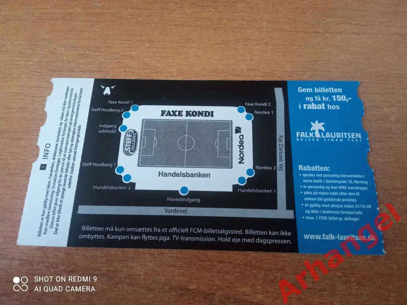 Билет:29.09.2005 КУ Мидтюнланд(Дания)-ЦСКА(Москва) 1