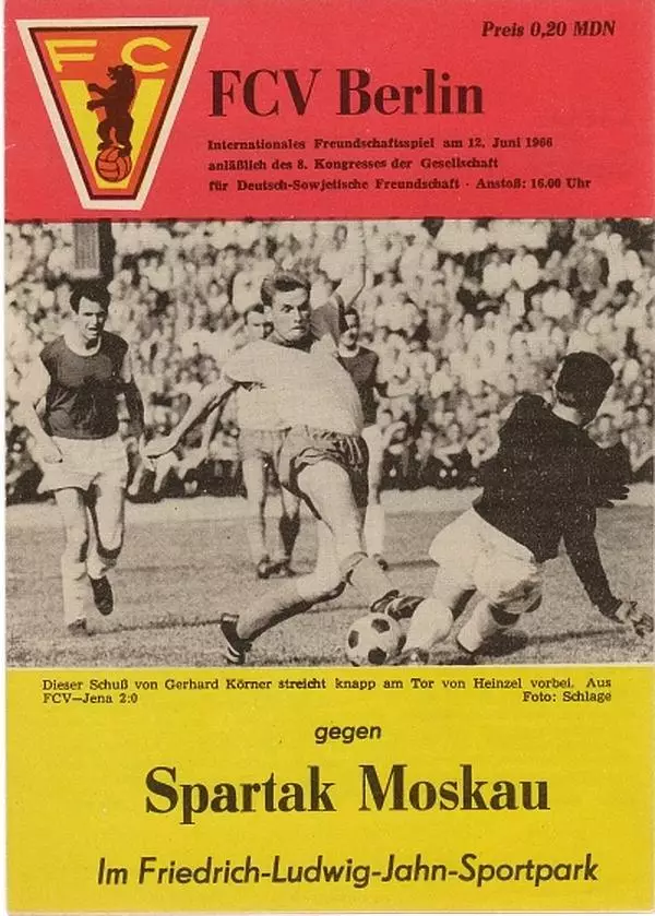 МТМ Форвертс Берлин - Спартак Москва 12.06.1966