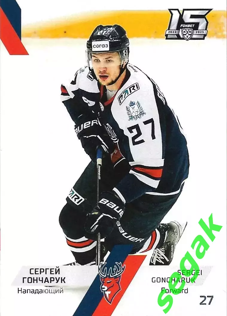 SeReal Карточка КХЛ 2022-2023 Сергей Гончарук Торпедо Нижний Новгород