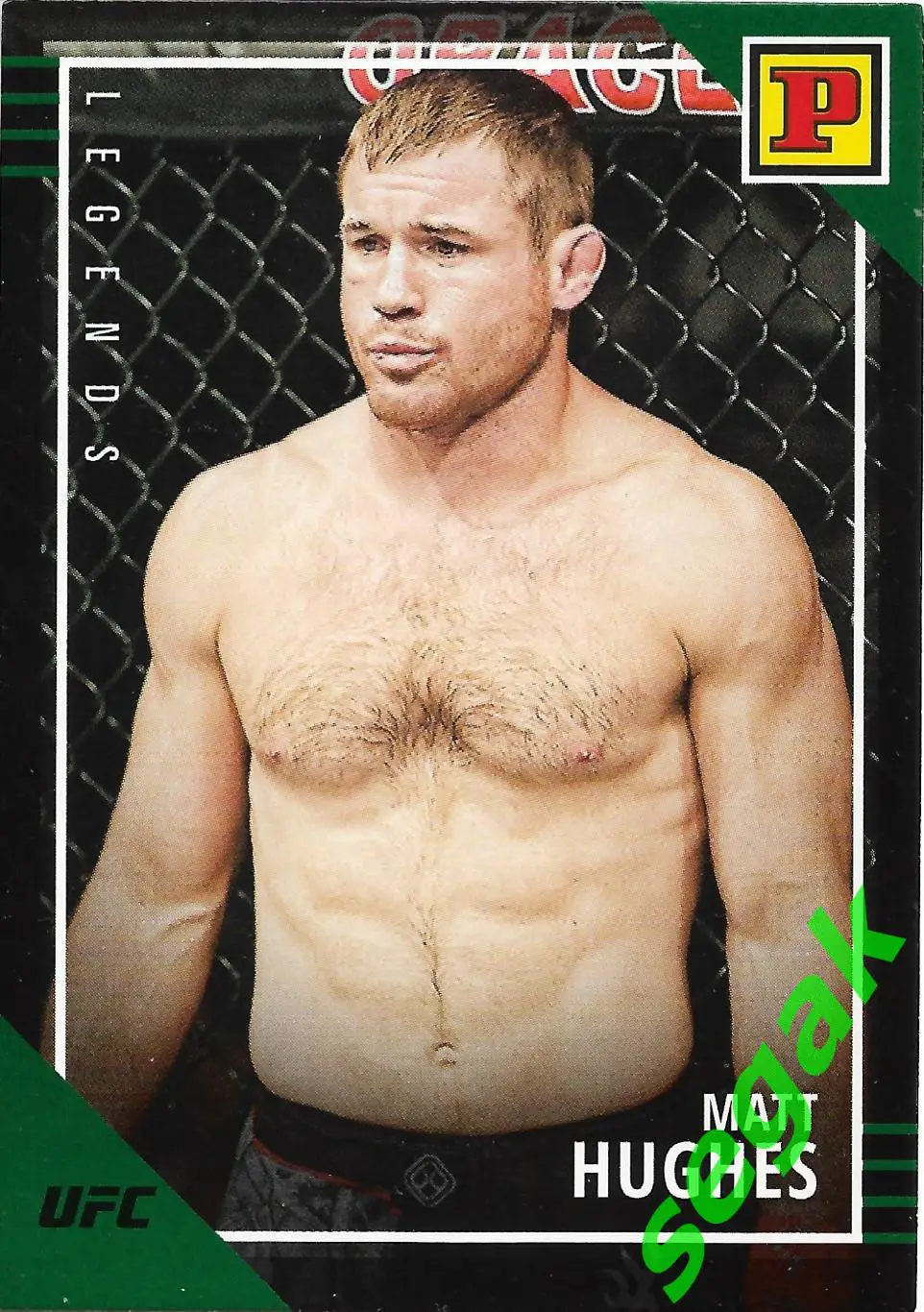 Карточка PANINI UFC Debut edition 2022 Matt Hughes/Мэтт Хьюз - Зеленая