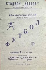 1983 Днепр Днепропетровск – Арарат Ереван 02.05.83